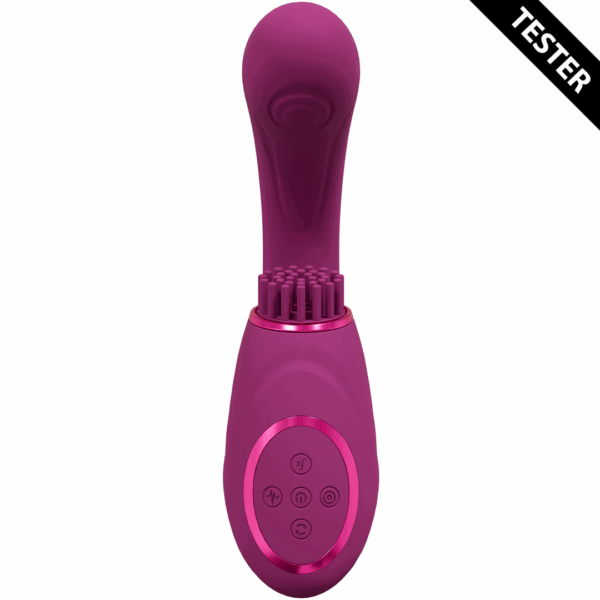 Gen - Drievoudige Motor G-Spot Vibrator met Pulse Wave en Vibrerende Borstels - Roze - Tester - Afbeelding 3