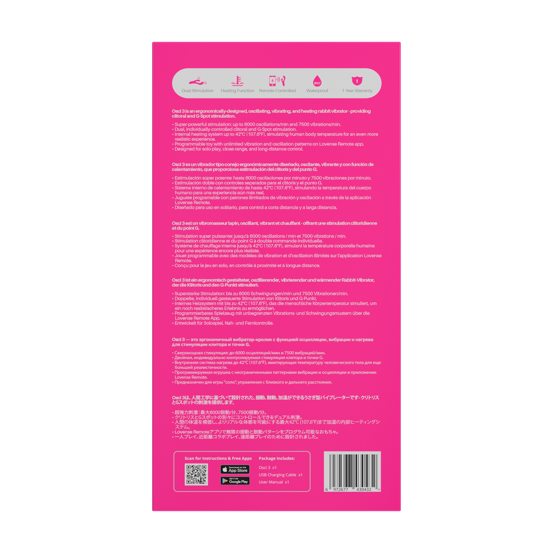 Osci 3 - Oscillerende Vibrerende en Verwarmende Konijnen Vibrator - Roze - Afbeelding 3