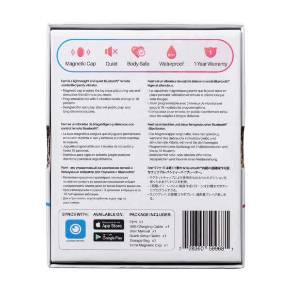 Ferri - Magnetische App-gestuurde Clitorale Panty Vibrator - Roze/Zwart - Afbeelding 3