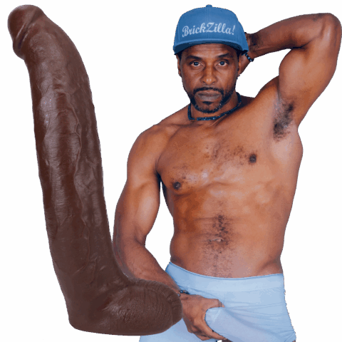 Brickzilla - Realistische ULTRASKYN Dildo - 13 / 33 cm - Chocolade