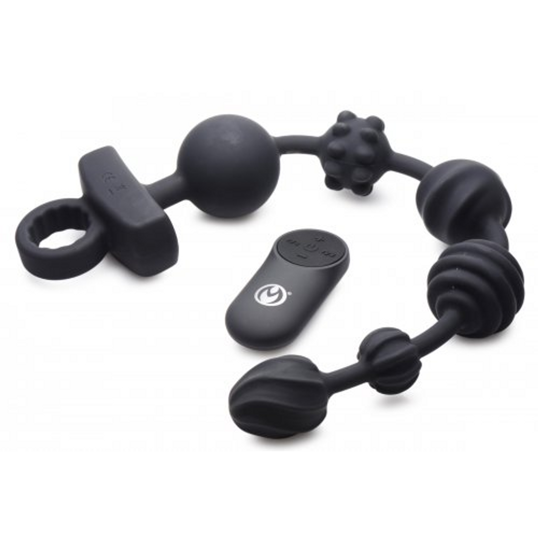 Donkere Rattler - Vibrerende Siliconen Anale Ballen met Afstandsbediening - Afbeelding 3