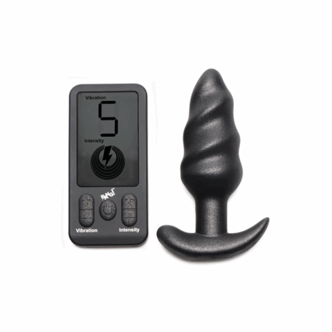 Vibrerende Silicone Swirl Plug met Afstandsbediening en 25 Snelheden