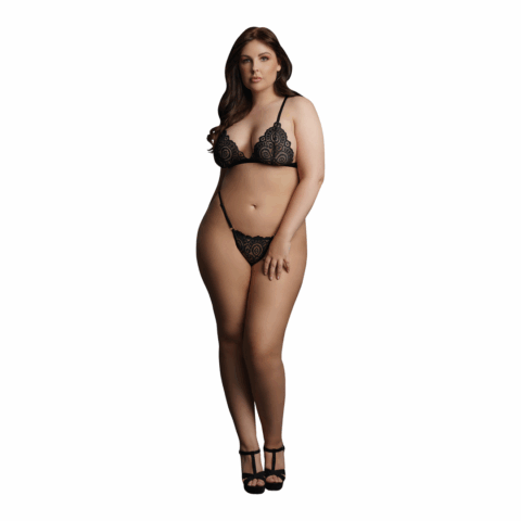Magic Lace Velvet Lingerie Set - Plus Size