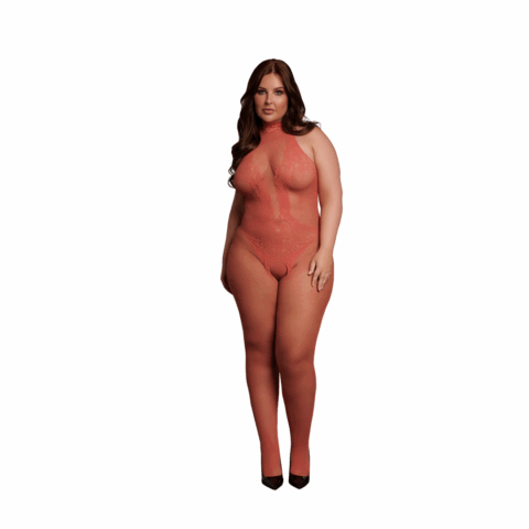 Visnet en Kant Bodystocking - Koning Maat