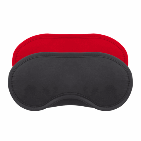 Satin Oogmaskers - Twin Pack - Zwart/Rood