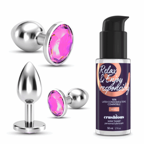 Bijou - Anal Wet Train Trio - 3 Jewel Plugs - Roze