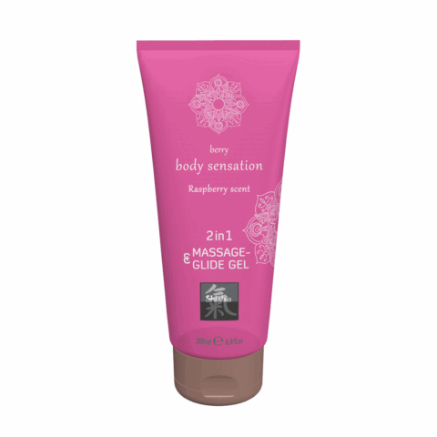 2 in 1 Massage en Glide Gel - Framboos - 7 fl oz / 200 ml