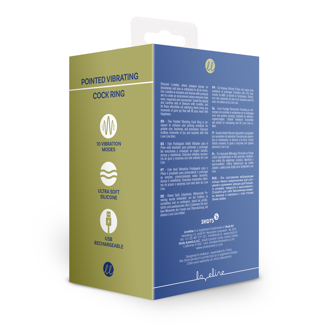 Puntige Vibrerende Cockring - Baltisch Blauw - Afbeelding 3