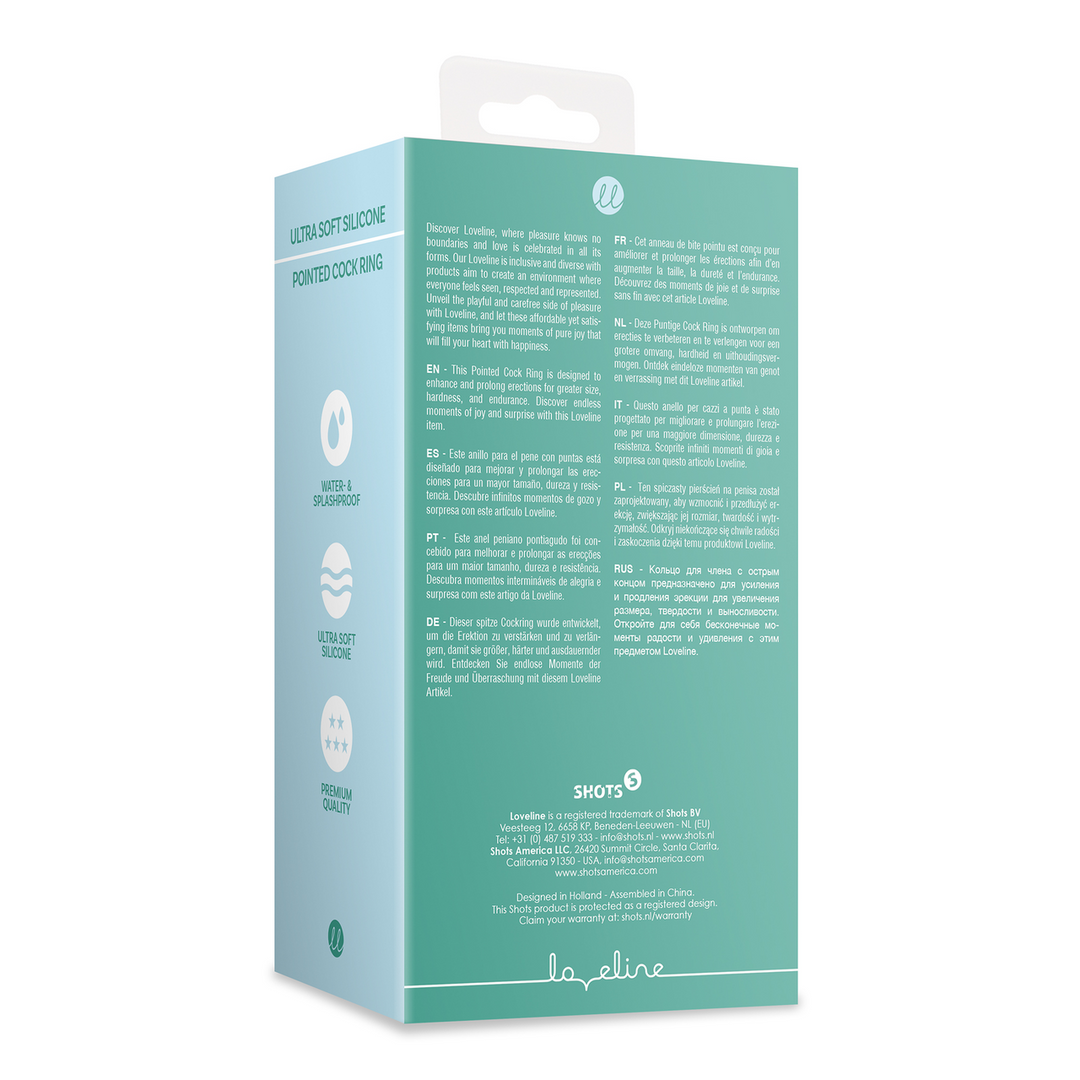 Ultra Soft Silicone Pointed Cock Ring - Blauw Gras - Afbeelding 3