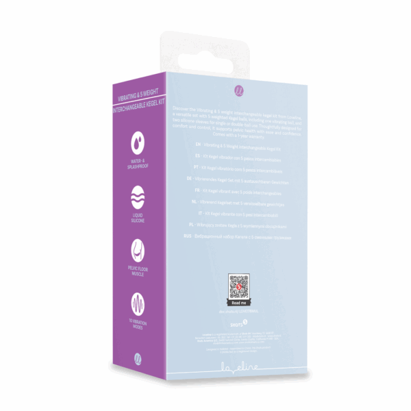 Vibrating and 5 Weight Interchangeable Kegel Kit with Remote Control - Purple - Afbeelding 3