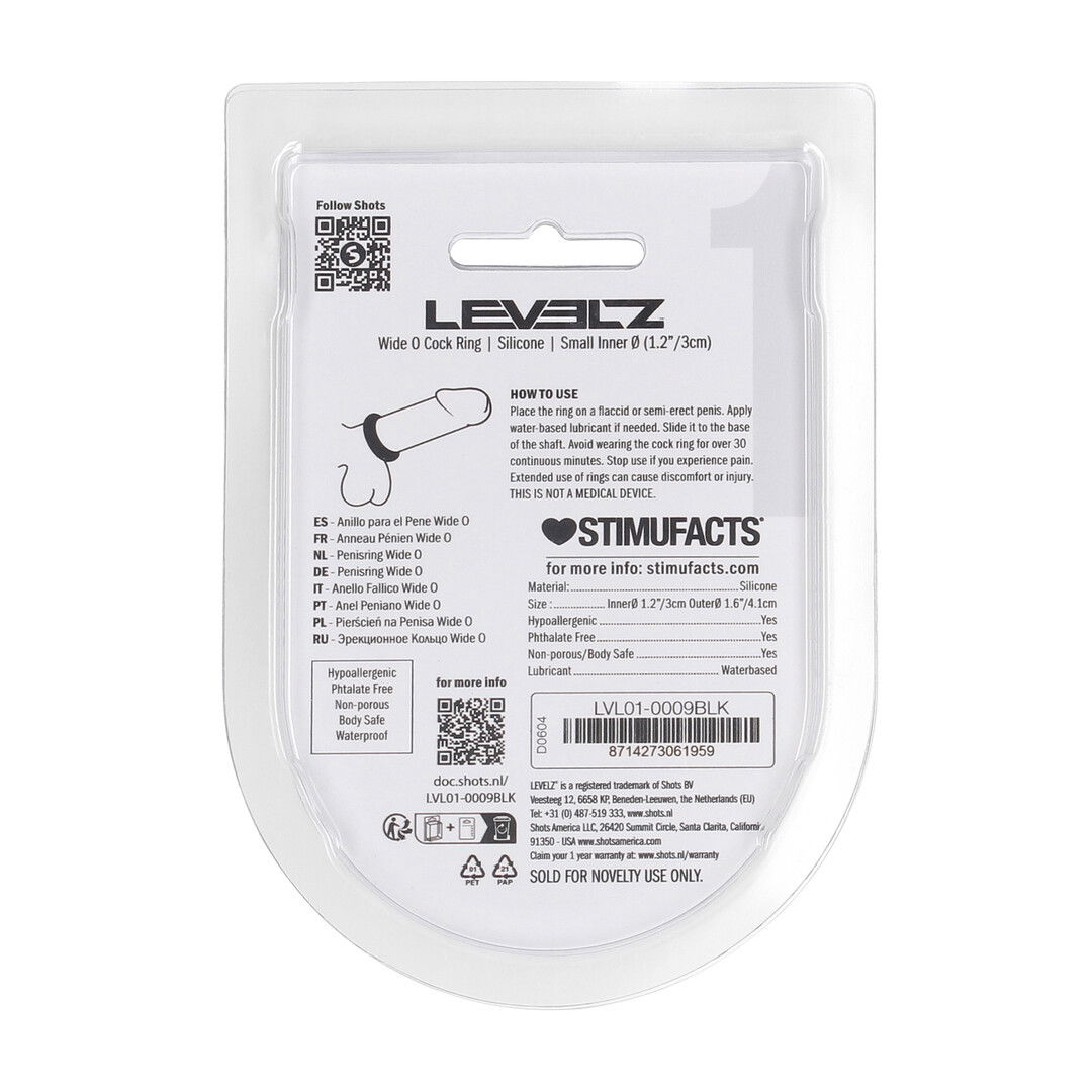 Wide O Silicone Cockring - S - 30mm - Zwart - Afbeelding 3