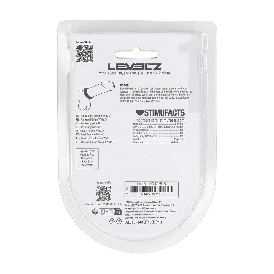 Wide O Silicone Cockring - XL - 50mm - Zwart - Afbeelding 3