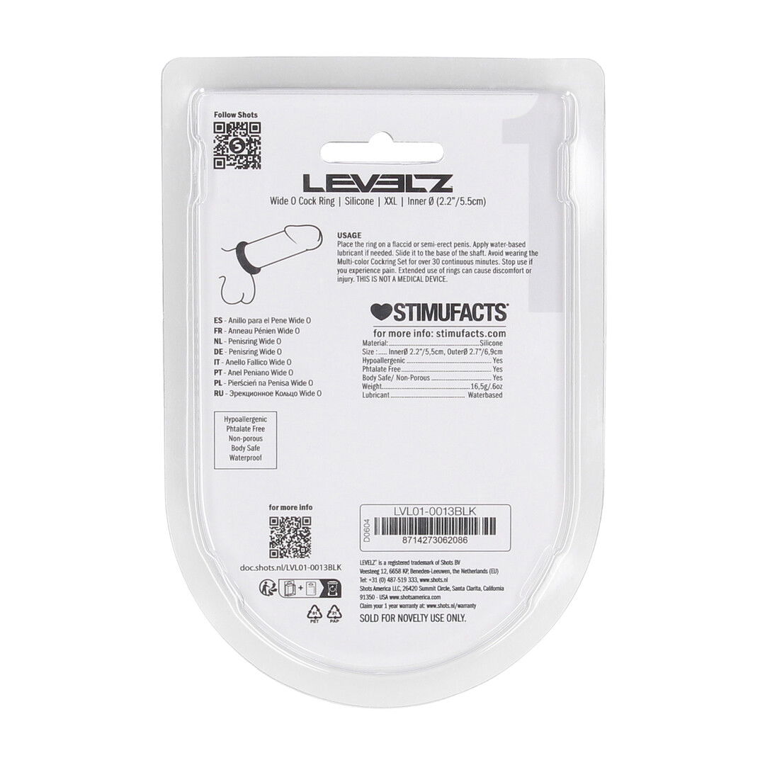 Wide O Silicone Cockring - XXL - 55mm - Zwart - Afbeelding 3