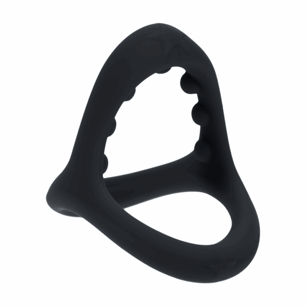 Zachte Kraal Grip Siliconen Penis- en Ballenring - Zwart
