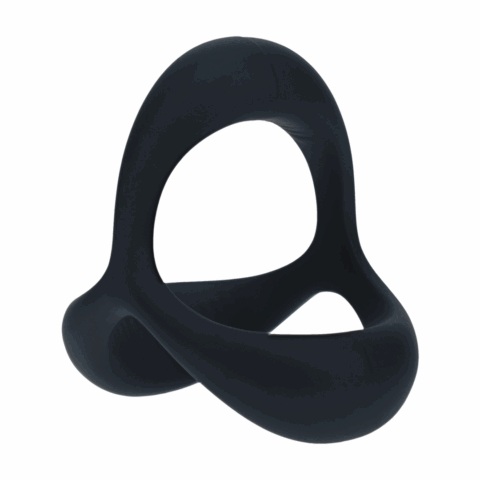 Tri O Ergo Siliconen Cockring - Zwart