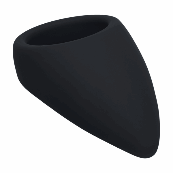 Druppelvormige Siliconen Cockring - Zwart