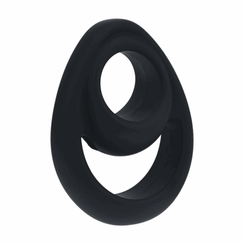 Double Ergo Siliconen Cockring - Zwart