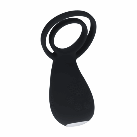 Vibrerende Cock- en Ballring met Pootstimulator - Zwart
