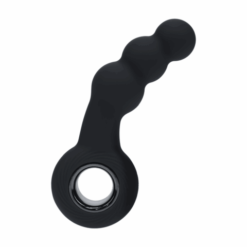 Vibrerende Parelsilicone Prostaatmassager met Lussysteem - Zwart