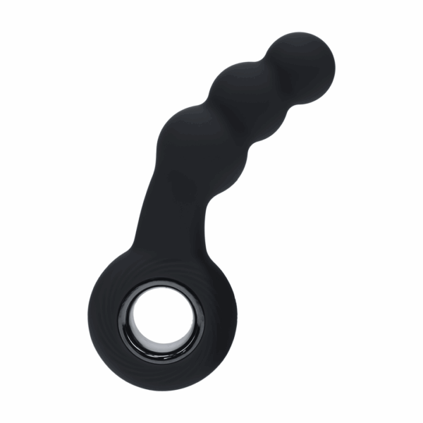 Vibrerende Parelsilicone Prostaatmassager met Lussysteem - Zwart