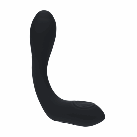 Vibrerende Verwarmende Buigbare Tapping Silicone Prostaat Stimulator - Zwart