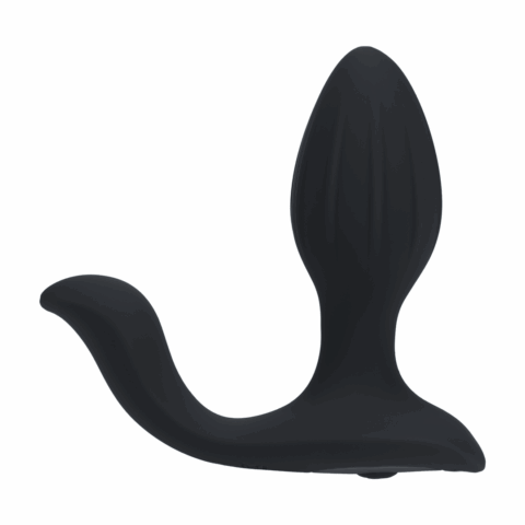 Vibrerende en Draaiende Siliconen Anale Plug met Bal Stimulator - Zwart