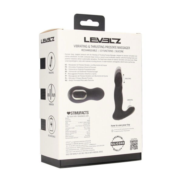 Vibrerende en Duwende Siliconen Prostaatmassager - Zwart - Afbeelding 3