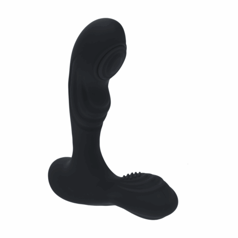 Vibrerende en Tikken Siliconen Prostaat Massager met Bal Stimulator - Zwart