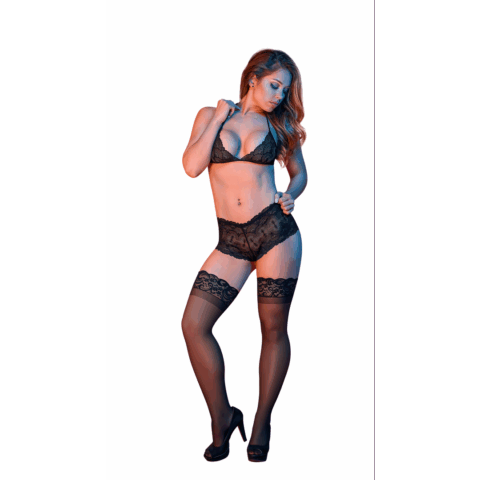 Triangle Bra en Cheeky Brief Set - S/M - Zwart