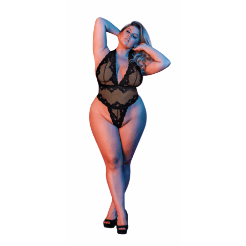 Deep Look Halter Teddy - 2X - Zwart