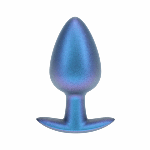 Zachte Siliconen Anale Plug - Groot - 3,5 / 8,9 cm - Metallic Blauw