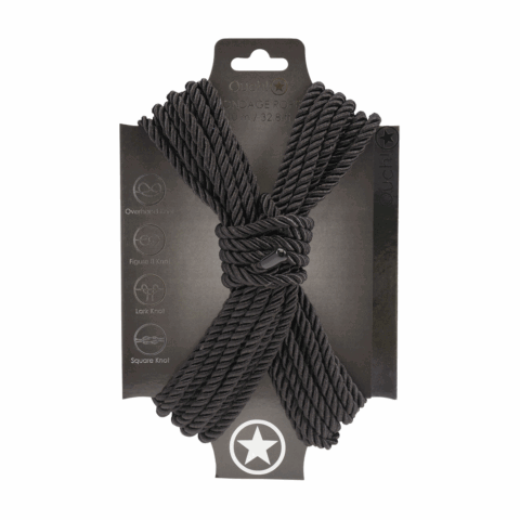 Polyester Bondage Touw - 10 m - Zwart