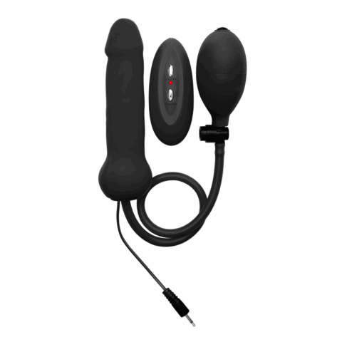 Opblaasbare en Vibrerende Siliconen Dildo - Zwart