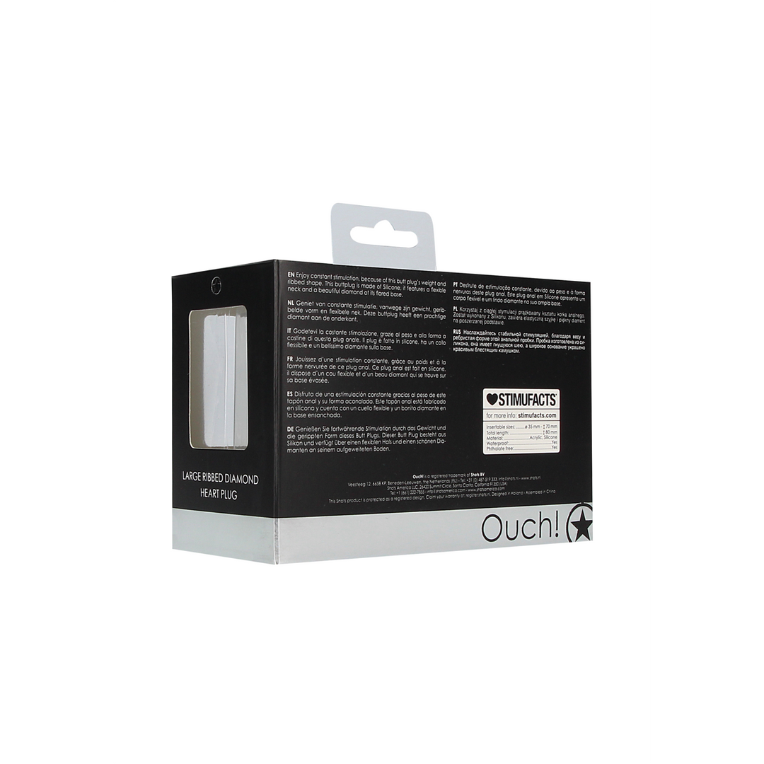 Geribbelde Diamanten Hart Plug - Groot - Afbeelding 3