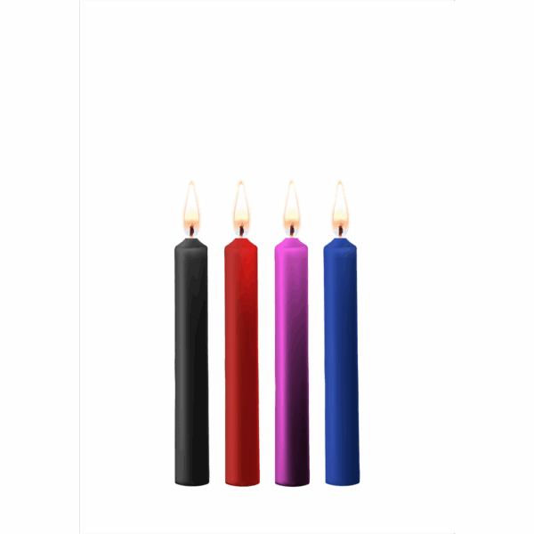 Plagerige Was Kaarsen - 4 Stukken - Multicolor