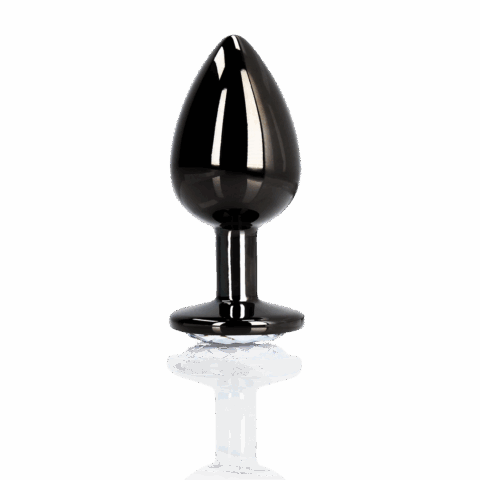 Ronde Gem Butt Plug - Klein - Gunmetal/Diamant