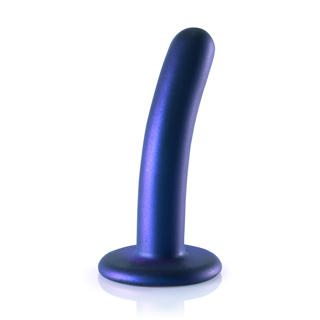 Zachte Siliconen G-Spot Dildo - 5'' / 12 cm - Metallic Blauw - Afbeelding 3