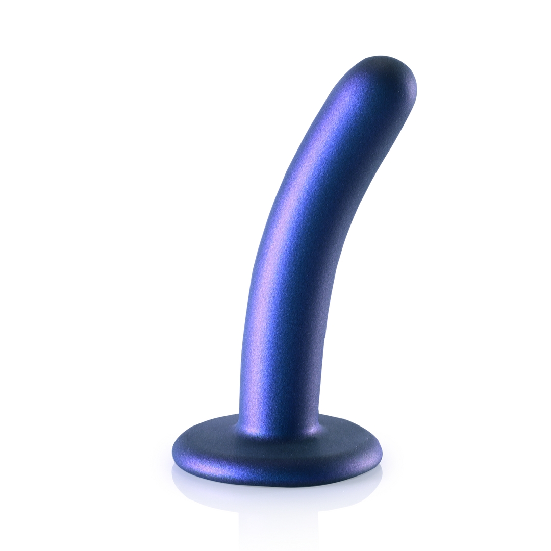 Zachte Siliconen G-Spot Dildo - 5'' / 12 cm - Metallic Blauw