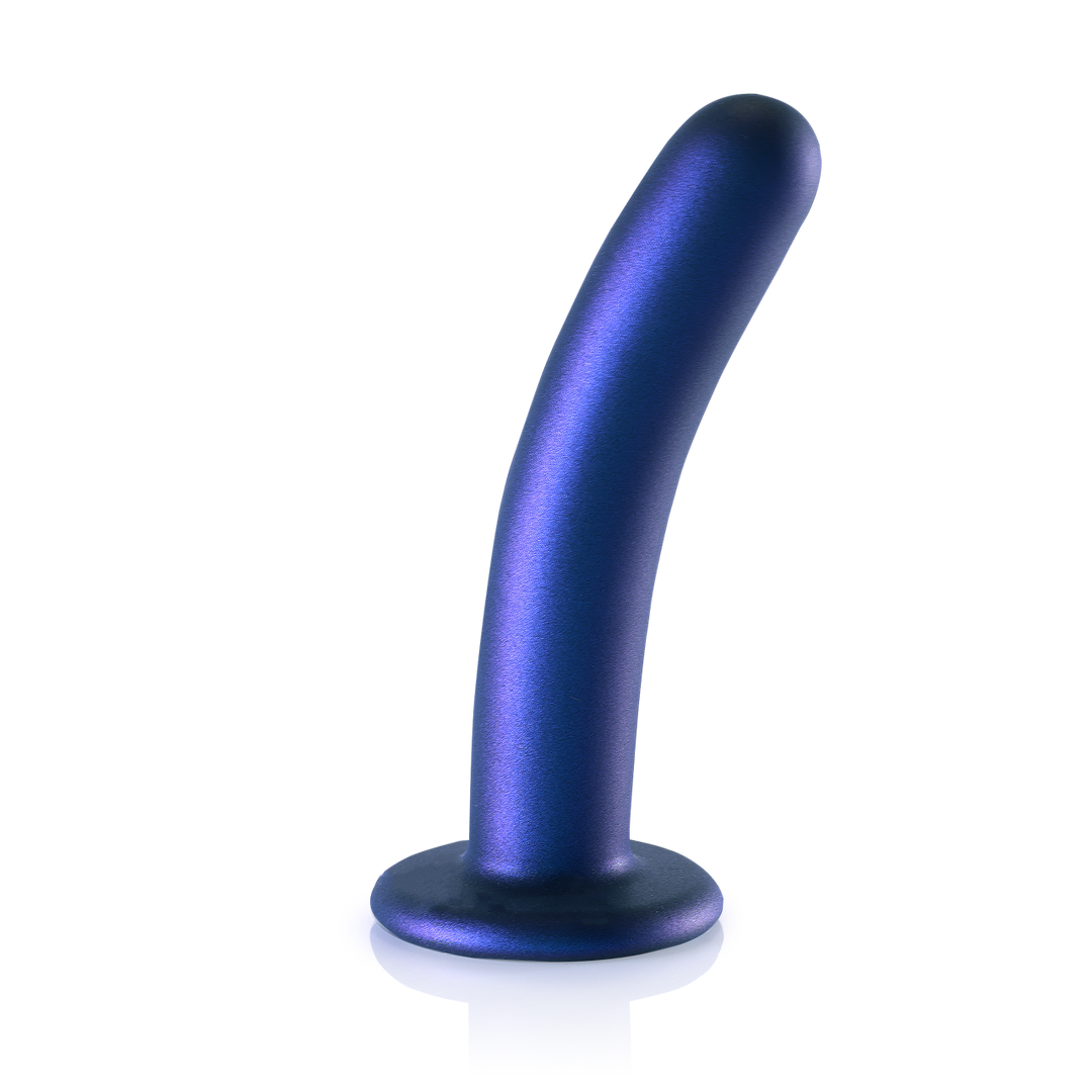 Zachte Silicone G-Spot Dildo - 6'' / 14,5 cm - Metallic Blauw