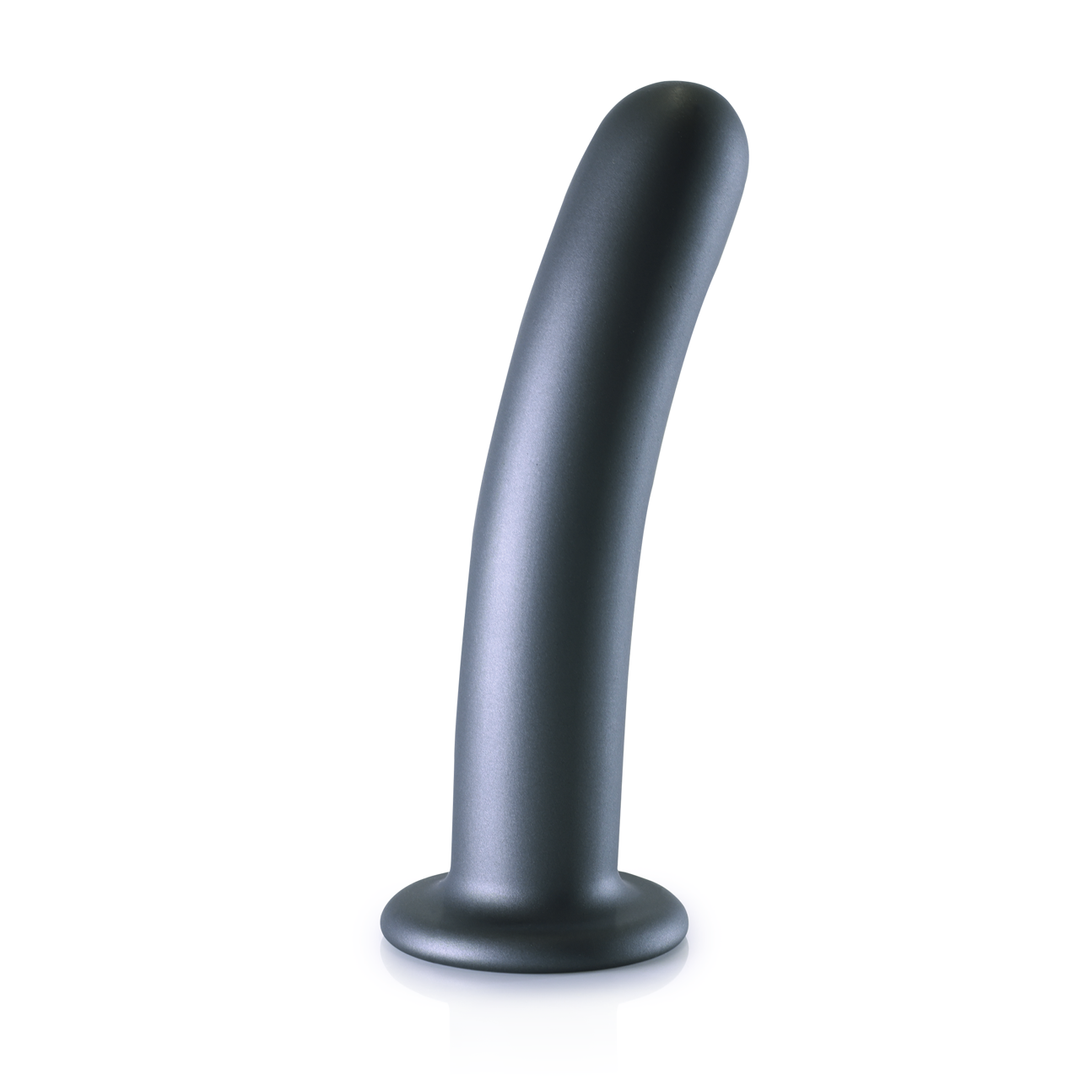 Zachte Siliconen G-Spot Dildo - 7'' / 17 cm - Gunmetal - Afbeelding 3