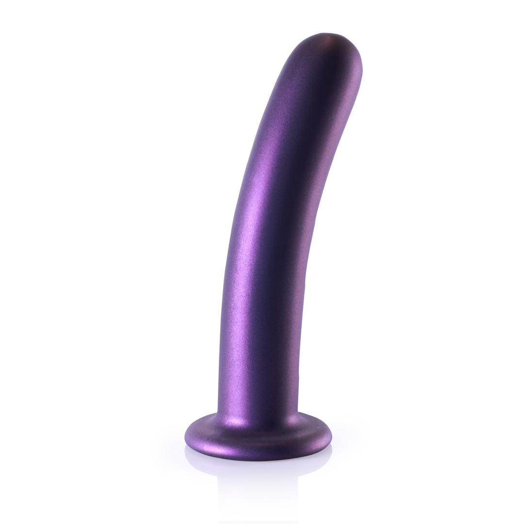 Zachte Siliconen G-Spot Dildo - 7'' / 17 cm - Metallic Paars - Afbeelding 3