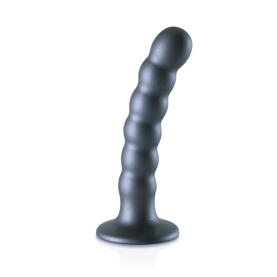 Gekraalde Siliconen G-Spot Dildo - 5'' / 13 cm - Gunmetal