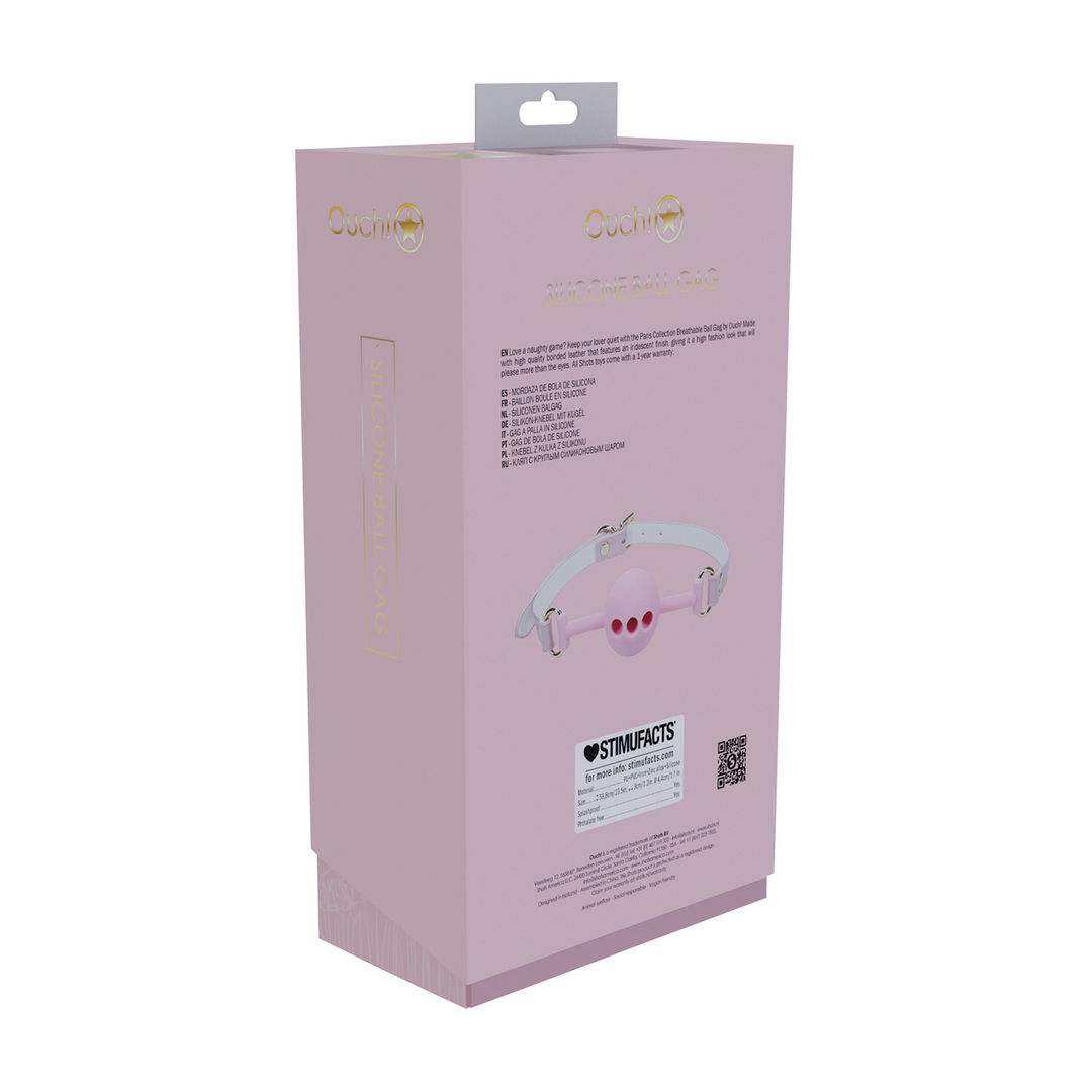 Paris Collectie - Siliconen Ball Gag - Roze - Afbeelding 3