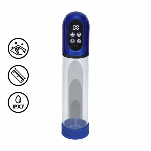 Engage - Automatische Waterdichte Penis Pomp en Masturbator - Metallic Blauw