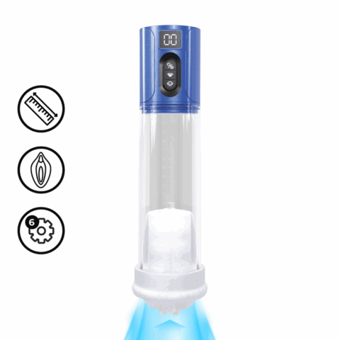 MaxLift - 7 Function Suction Masturbator Pump - Metallic Blue