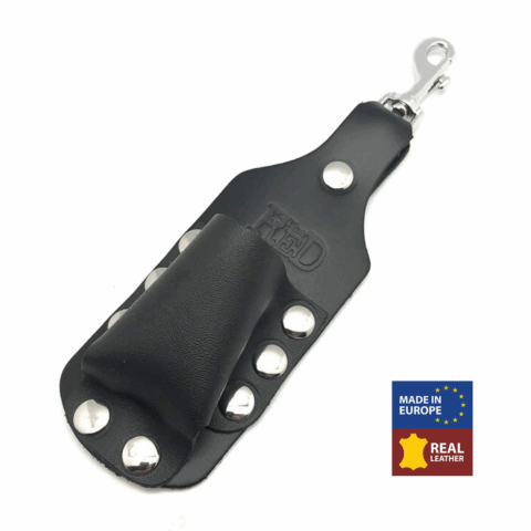 Leren Aroma Fles Houder - Groot - Zwart