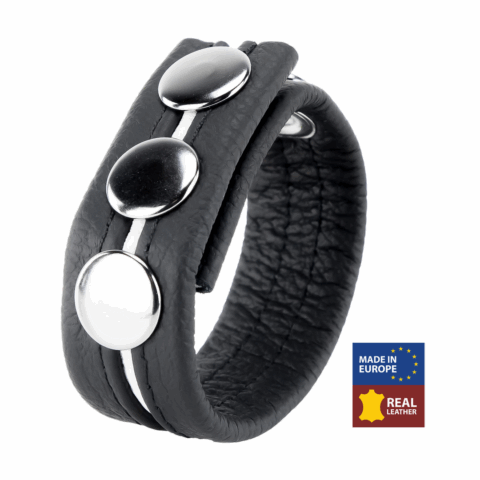 Verstelbare Leren Cockring - Wit