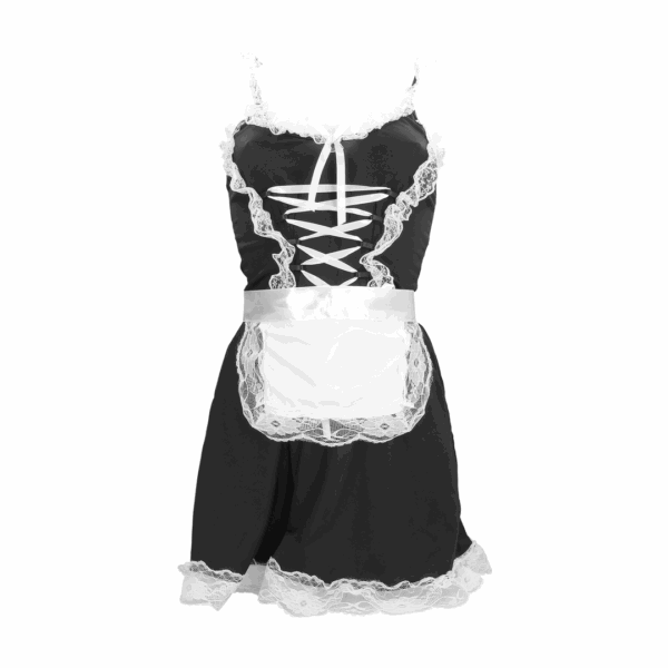 Frans Maids Kostuum - S/M - Zwart - Afbeelding 3