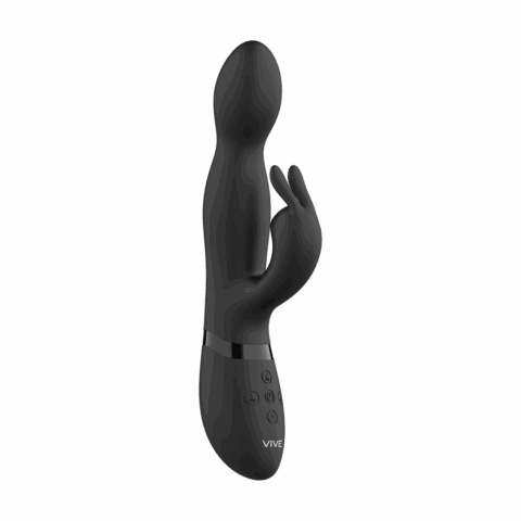 Niva - Draaibare Konijnen Vibrator - Zwart