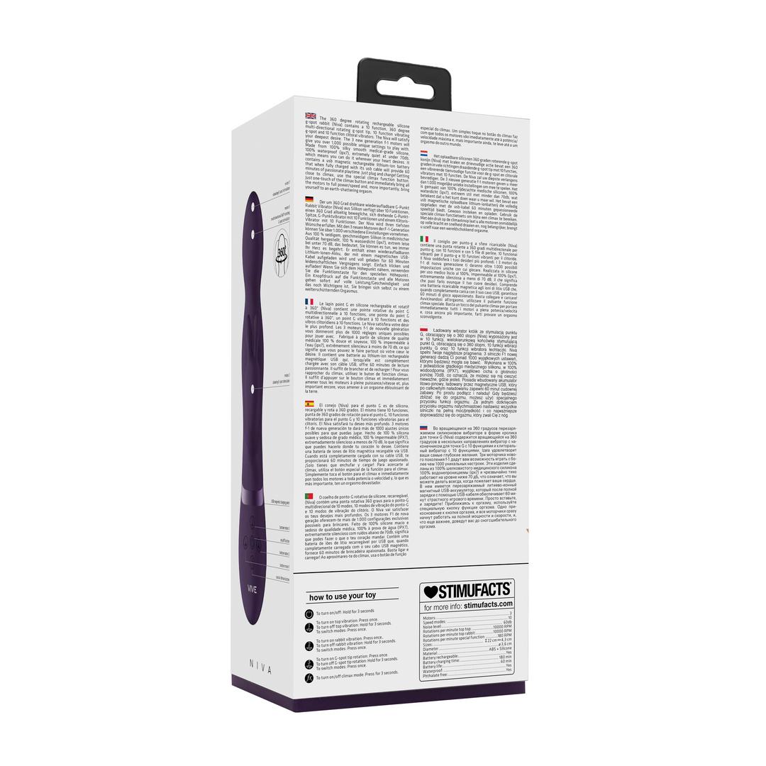 Niva - Draaibare Konijnen Vibrator - Paars - Afbeelding 3